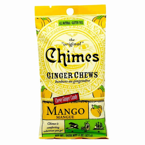 Chimes Ginger Chews Chewy Candy, 1.5 oz, 7 Flavors Available! Chewy Chimes Mango Packaging Front
