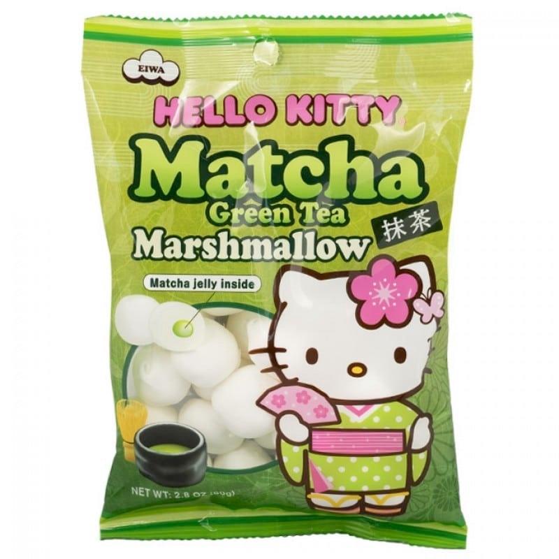 Hello Kitty Marshmallow Soft Chewy Jelly Filled Candy Matcha Green Tea Front Packaging
