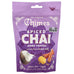 Purple package of Chimes Spiced Chai Hard Toffee with coconut, cinnamon, and toffee imagery.