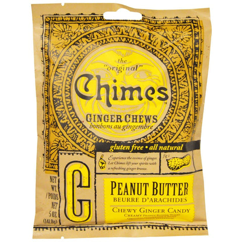 Chimes Ginger Chews Chewy Candy with Peanut Butter, 5 oz Packaging Front