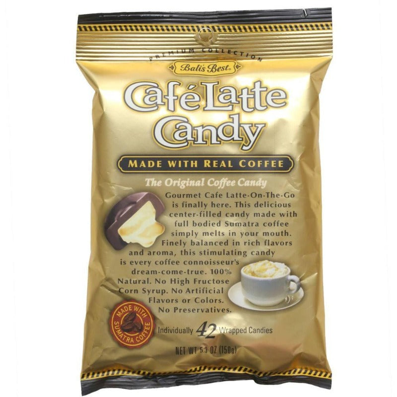 Bali's Best Cafe Latte Coffee Hard Candy Packaging Front