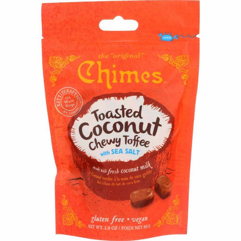 Chimes Toasted Coconut Chewy Toffee Candy with Sea Salt, 2.8 oz Packaging Front