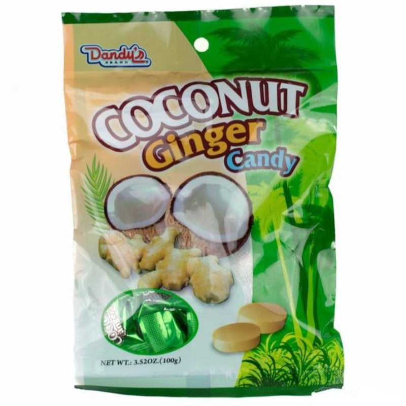 Dandy's Coconut Ginger Hard Candy Packaging Front