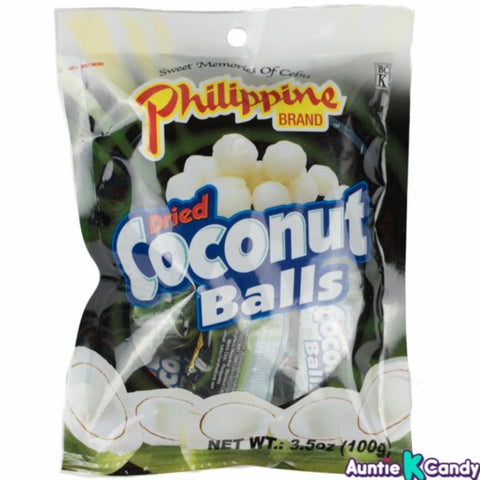Philippine Dried Coconut Ball Chewy Fruit Treats, 3.52 oz Front Packaging