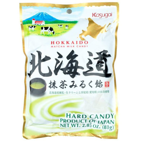Kasugai Hokkaido Matcha Milk Hard Candy Hard Kasugai Front Packaging