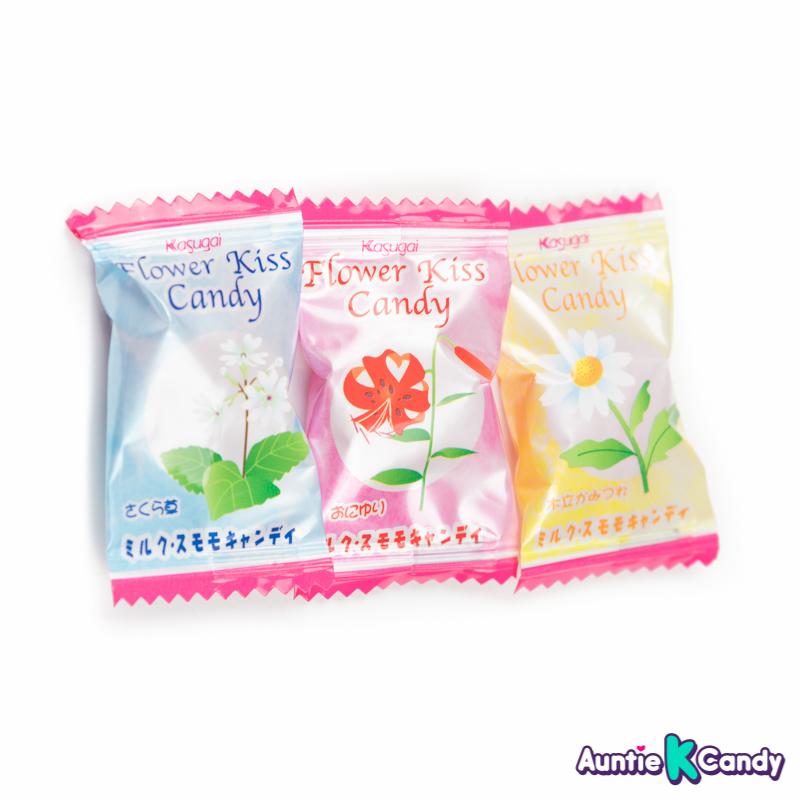 Kasugai Flower Kiss Plum Flavored Milk Hard Candy Japan Auntie K Candy