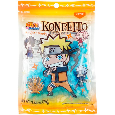 Konpeito Sugar Candy Naruto Shippuden Pineapple and Cider Flavors Hard Asian Food Grocer Cider (Blue)  Front Packaging