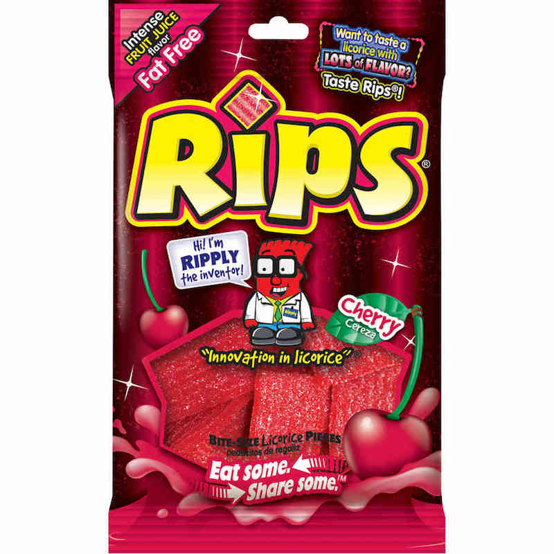 Rips 4 oz Bite-Size Licorice - Rippin Reds Rips 4 oz Bite-Size Licorice - Rippin Reds