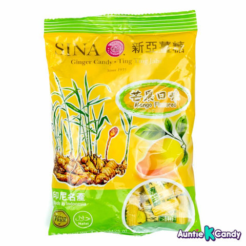 Sina Ting Ting Jahe Ginger Chewy Candy with Mango, Front Packaging 
