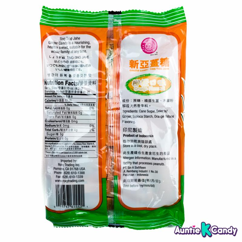 Sina Ting Ting Jahe Ginger Chewy Candy with Orange Auntie K Candy