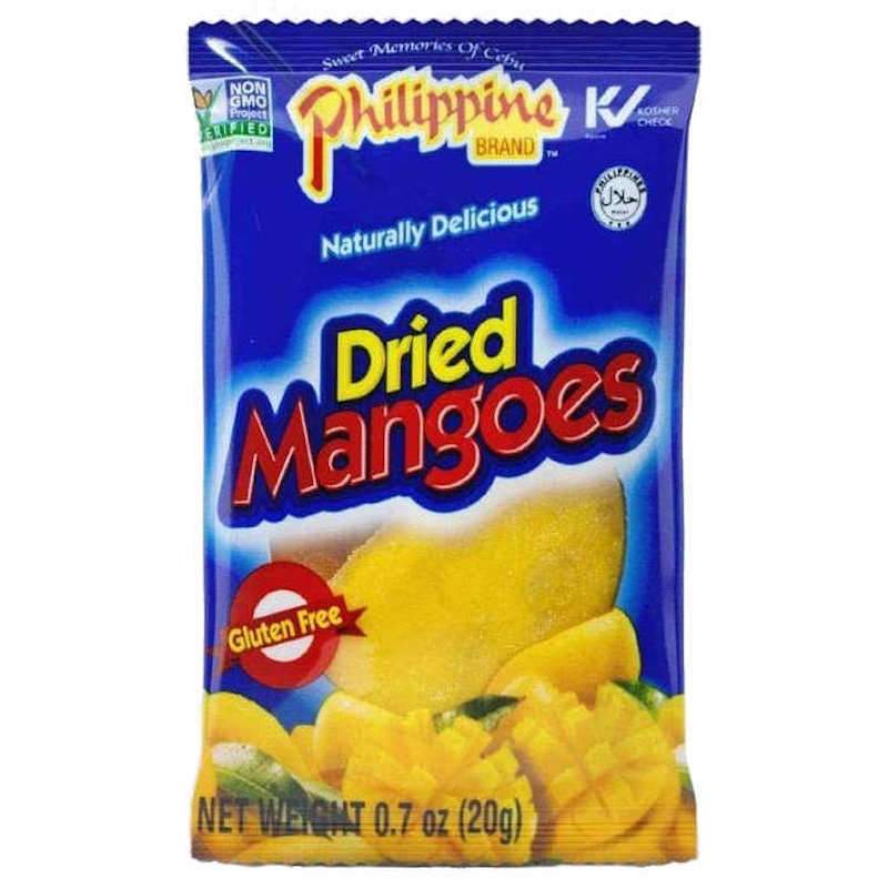 Philippine Dried Mangoes Yellow Mango Chewy Fruit Treats, 0.7 oz Front Packaging