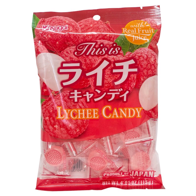 Kasugai This is Lychee Hard Candy Front Packaging