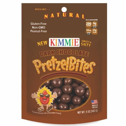 Dark Chocolate Pretzel Bites Kimmie Candy Front Packaging
