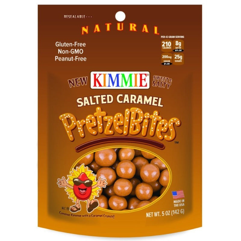 Salted Caramel PretzelBites Kimmie Candy Front Packaging