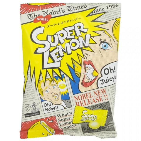 Nobel Japan Lemon Super Sour Hard Candy, 3.1 oz Front Packaging